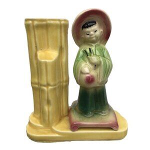 Vtg Shawnee Pottery USA MCM Retro 50s Asian Bamboo Planter Vase Kitschy Decor